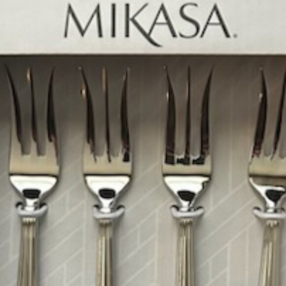 NIB Mikasa Italian Countryside Appetizer Forks Set of 4 - Picture 2 of 9